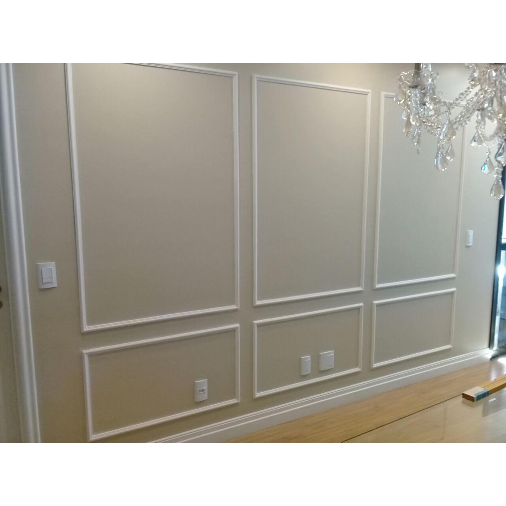 6 metros de Boiserie em XPS 2cm moldura guarnição p/ portas janelas friso rodameio cantoneira iso2mo20 ñ eva pvc