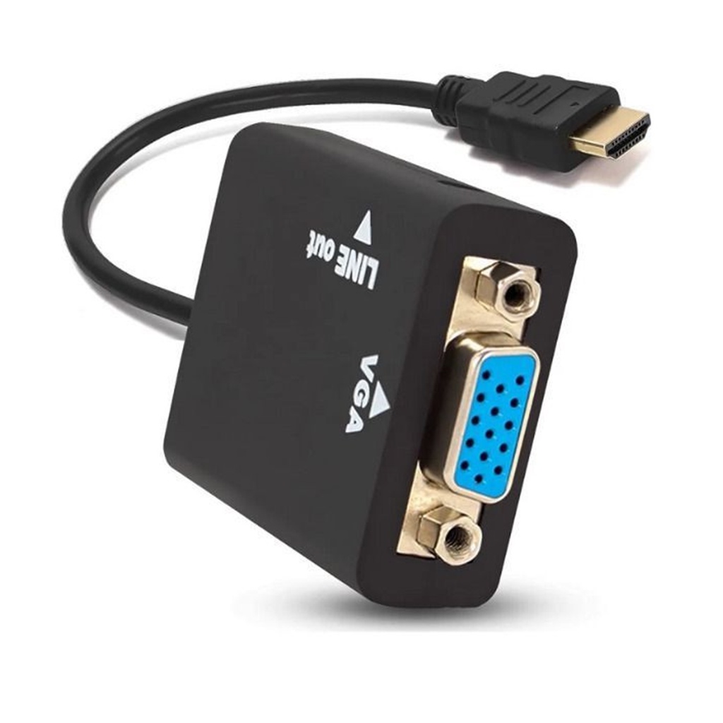 Conversor de Vídeo Hdmi para VGA com saída de áudio P2 Hdtv para Computador Notebook Placa de Vídeo