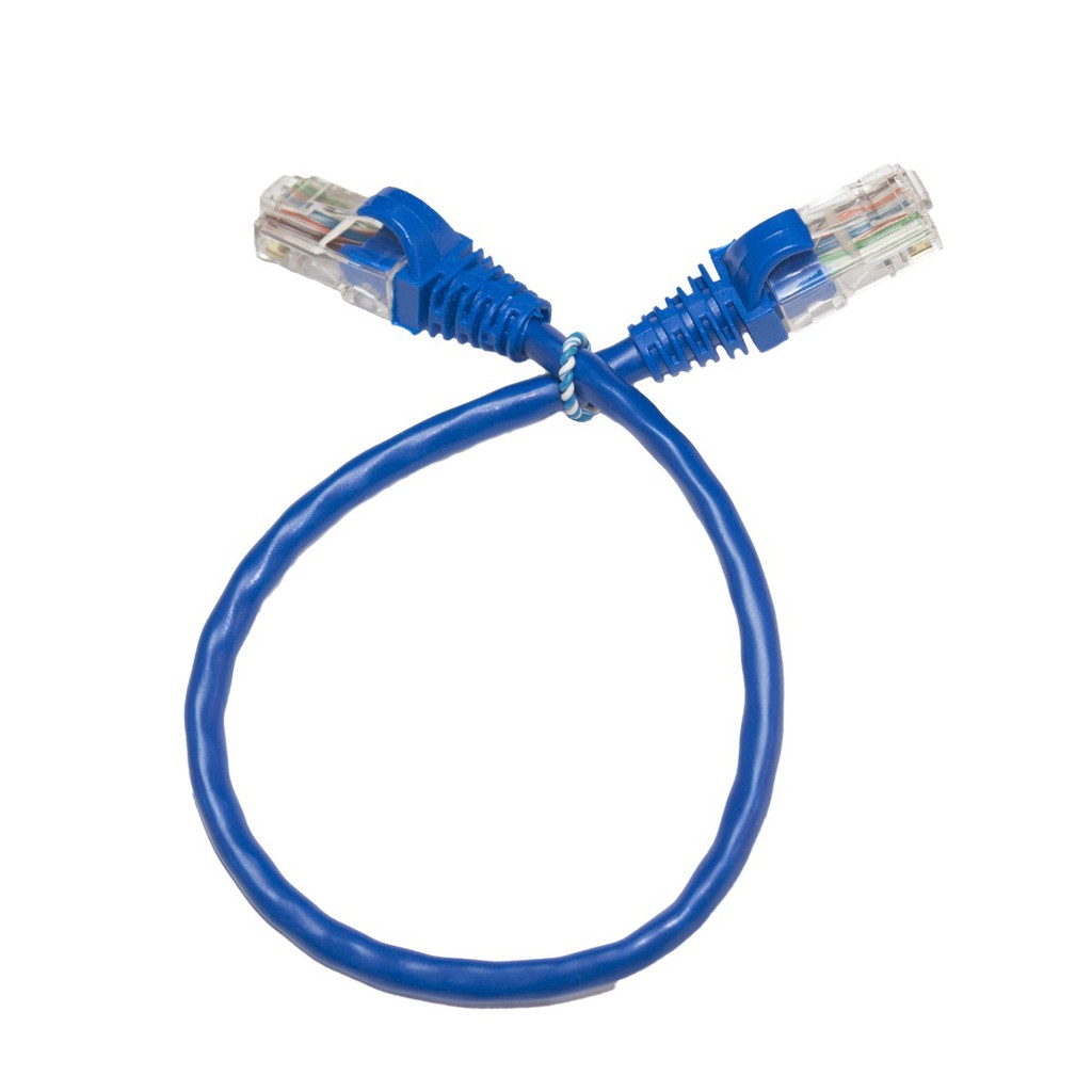 Kit 200 Un. Cabo Rede Cat5e Utp Conector Rj45 - 25 Cm Azul