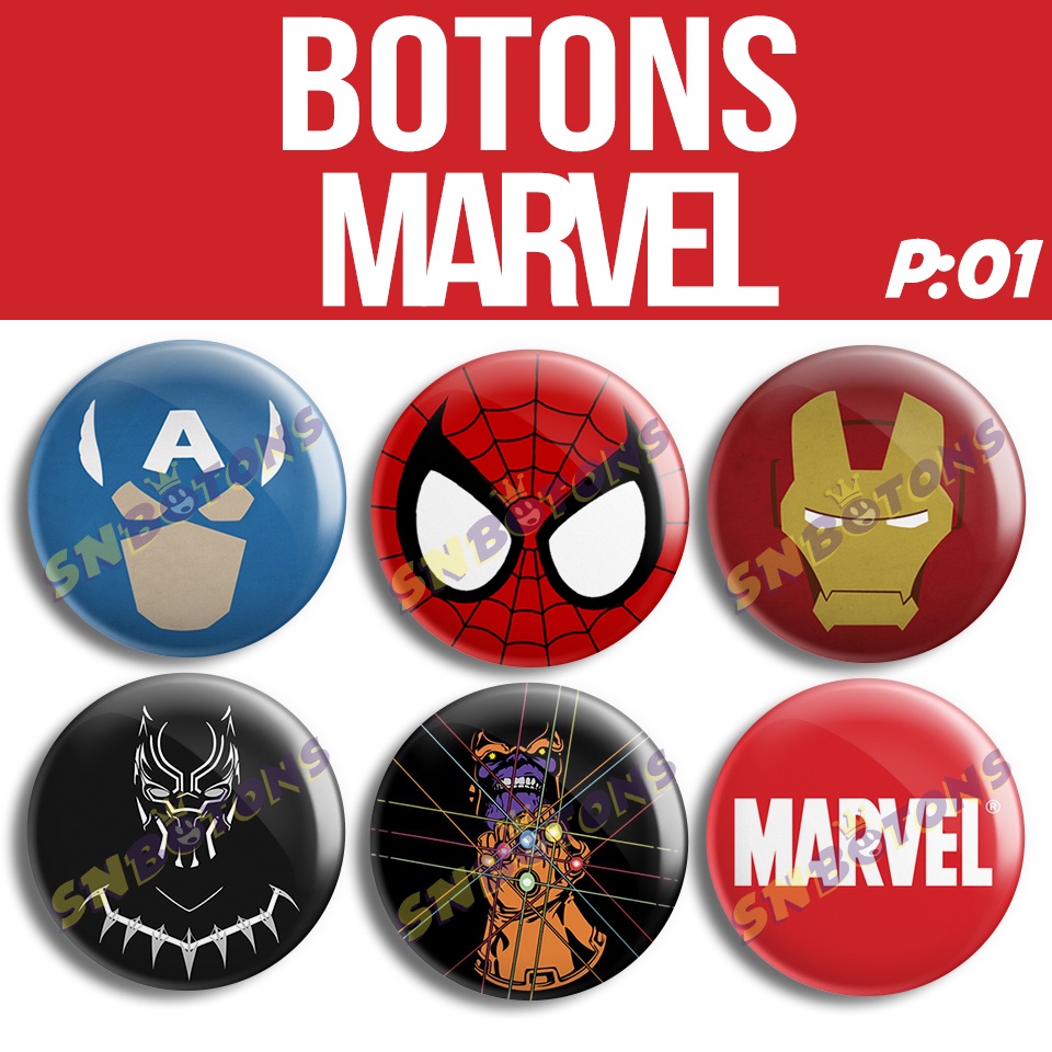 Até 15  Botons  Botton Marvel VINGADORES X MEN JUSTICEIRO HOMEM DE FERRO ARANHA  Broche Alfinete