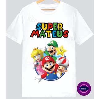 Camisa Camiseta do Super Mario Personalizada Com Nome PROMOÇÃO Varias Estampas
