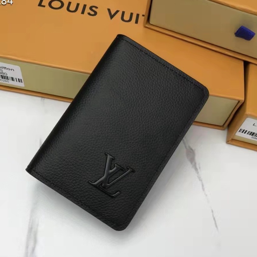 Carteira masculina nova Louis Vuitton LV em couro porta-cartão de bolso ...