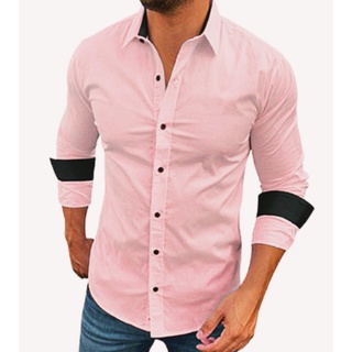 Camisa masculina social manga longa slim fit varias cores congresso formatura casamento.