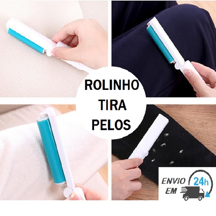 Rolo Tira Pelos Roupas Lavavel  Emborrachado Reutilizavel Remove Limpa Pet Mini em Oferta na Shopee