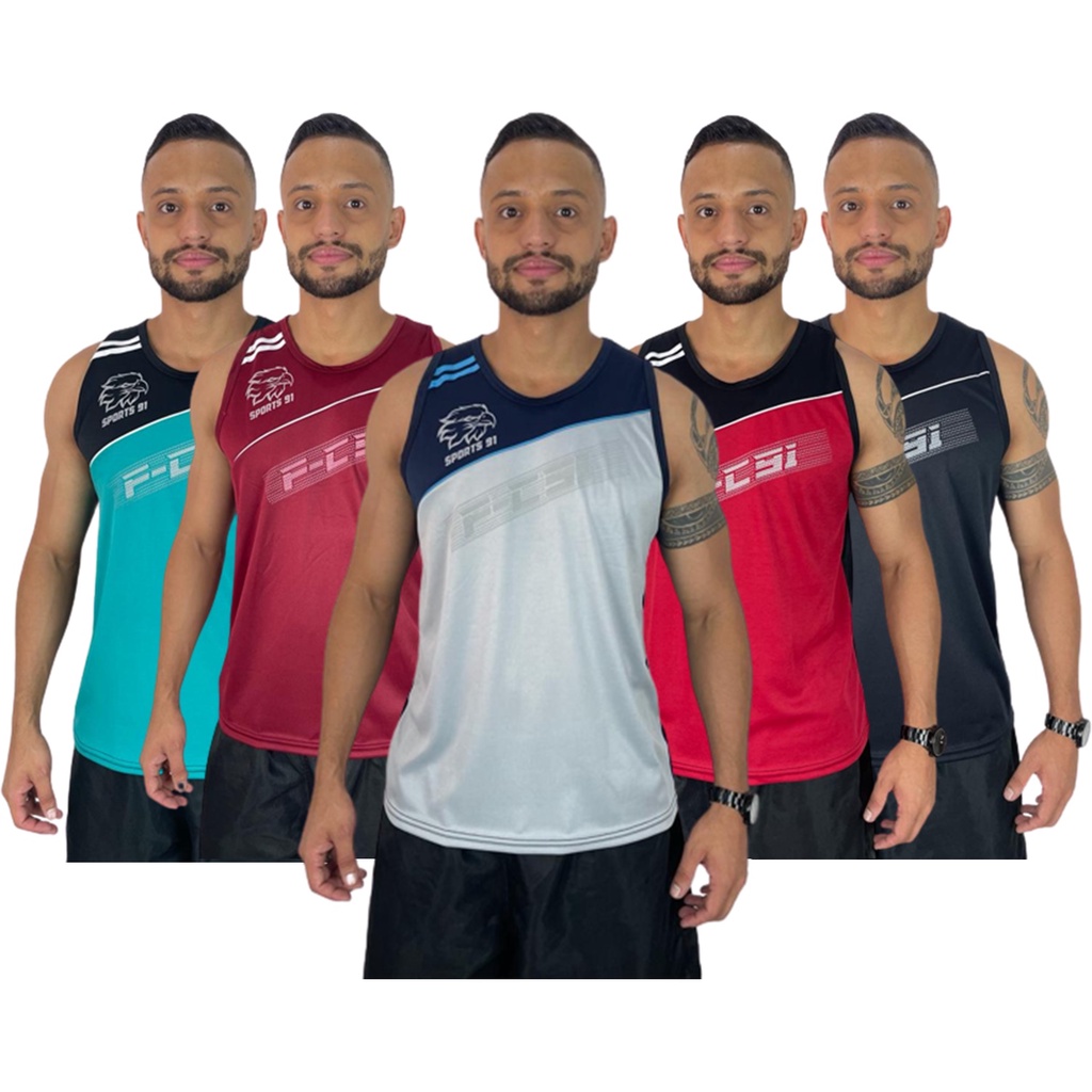 Kit 3 Camisetas Regata Dry Fit Masculina Academia Dry Fit Musculação Cross Fit Caminhada ***PROMOÇÃ0***