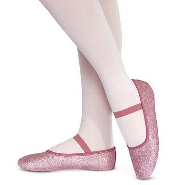 Sapatilha de Ballet Meia Ponta Rosa com Glitter - Só Dança F22/D