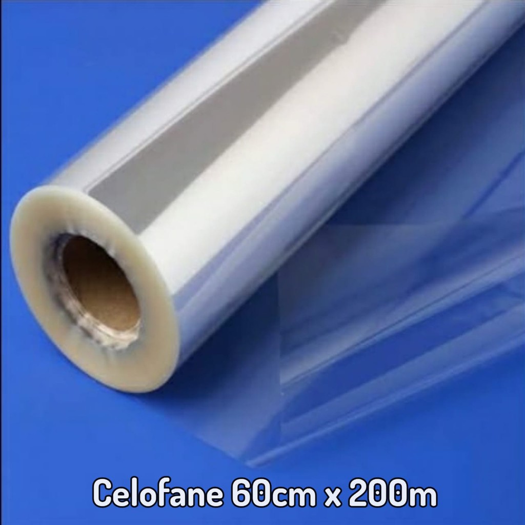 Bobina 60cmX200m Papel Celofane Poliéster p/Assados, Embrulhos de Cestas e Presentes