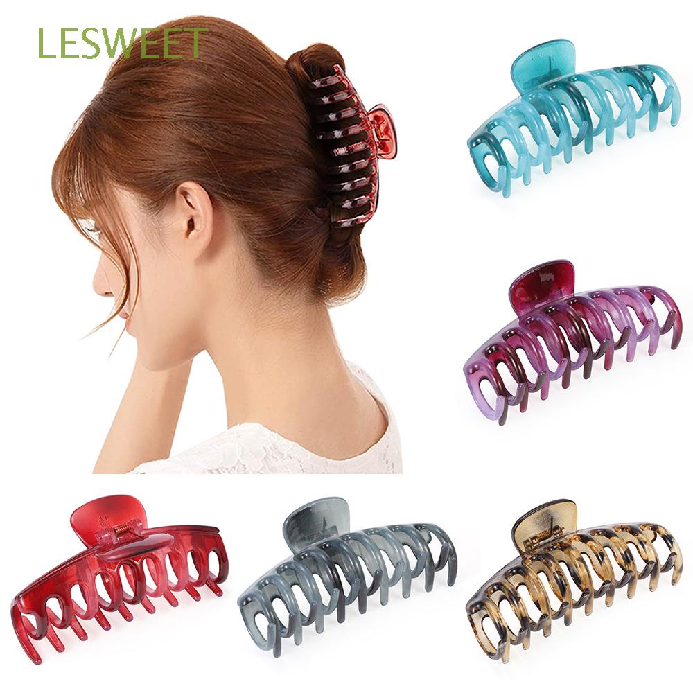LESWEET Strong Hold Large Claw Clips for Thick Hair Hair Catch Barrette Hair  Claw Clips Hair Clips for Women | Shopee Brasil