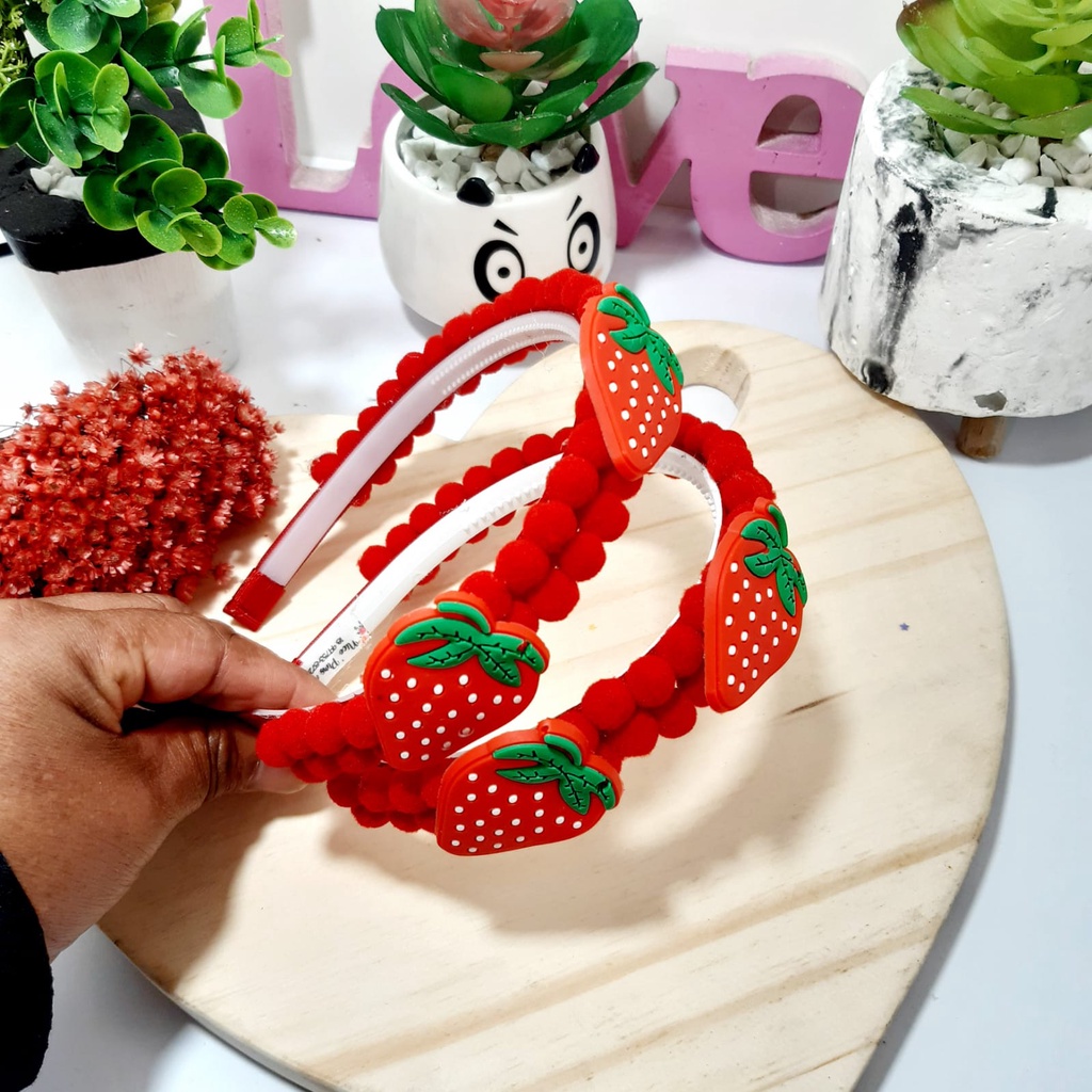 acessório de cabelo tiara MORANGO ou MELANCIA  de Pompoms, Arco crianças meninas. em Oferta na Shopee