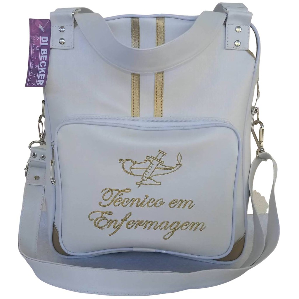 Bolsa Feminina Colegial Técnico em Enfermagem (Branco)