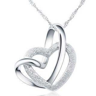 Colar Pingente Coração Duplo Prata 925 | 925 sterling silver double heart pendant necklace collarbone