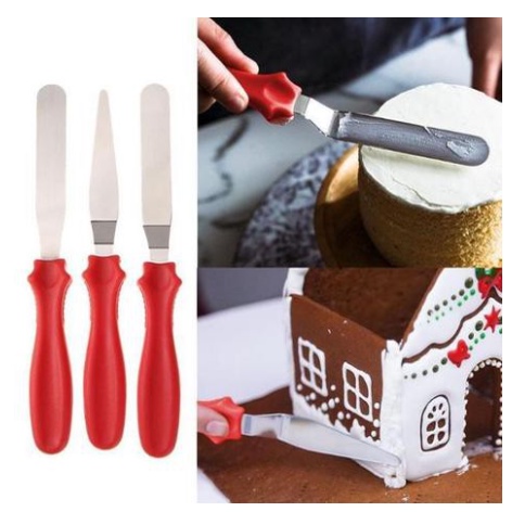 Kit 3 Espatulas confeiteiro para cobertura de bolos em Oferta na Shopee