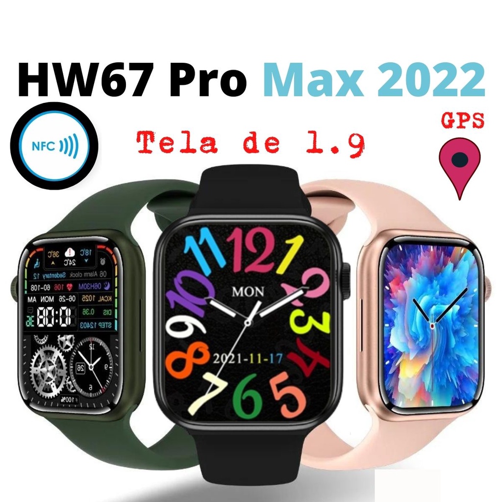 Smartwatch Hw67 Pro Max Série 7 2022 Tela 1.9 Polegadas Relógio