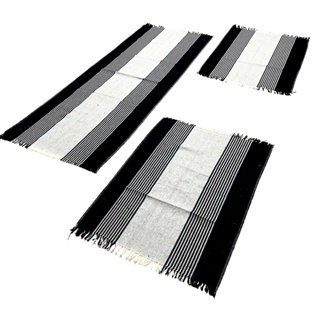 Kit Cozinha Tapete Passadeira Com 3 Peças Listrado Liso em Oferta na Shopee