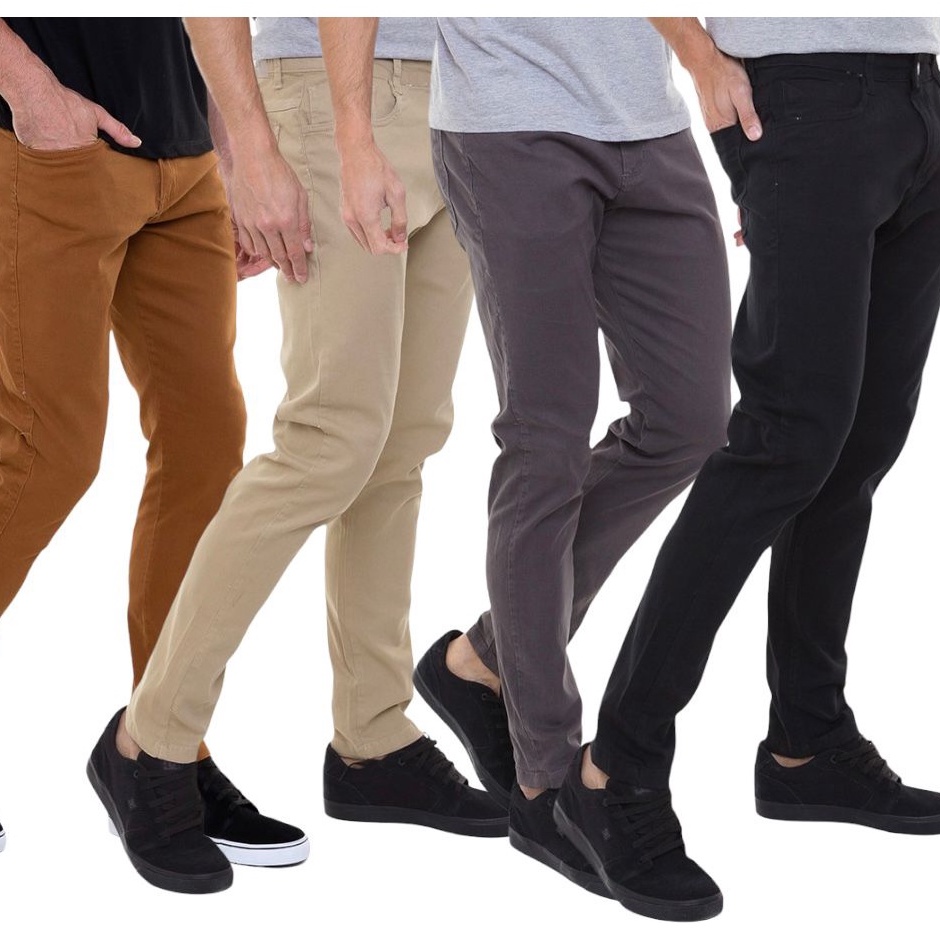 Calça Sarja Masculina Slim Fit C/ Elastano Várias Cores 38 ao 48