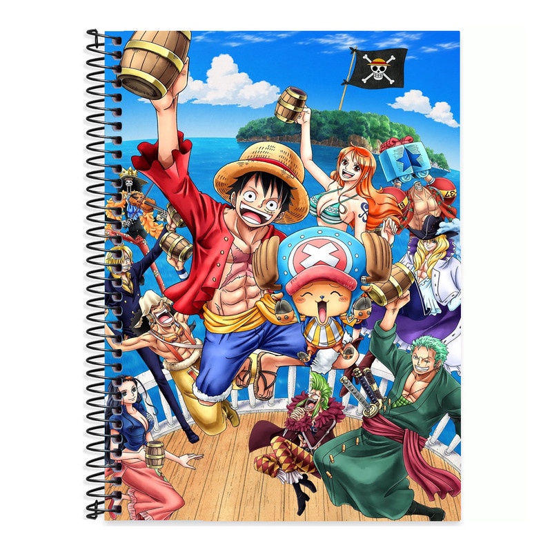 Caderno Personalizado 1 ou 10 materias One Piece