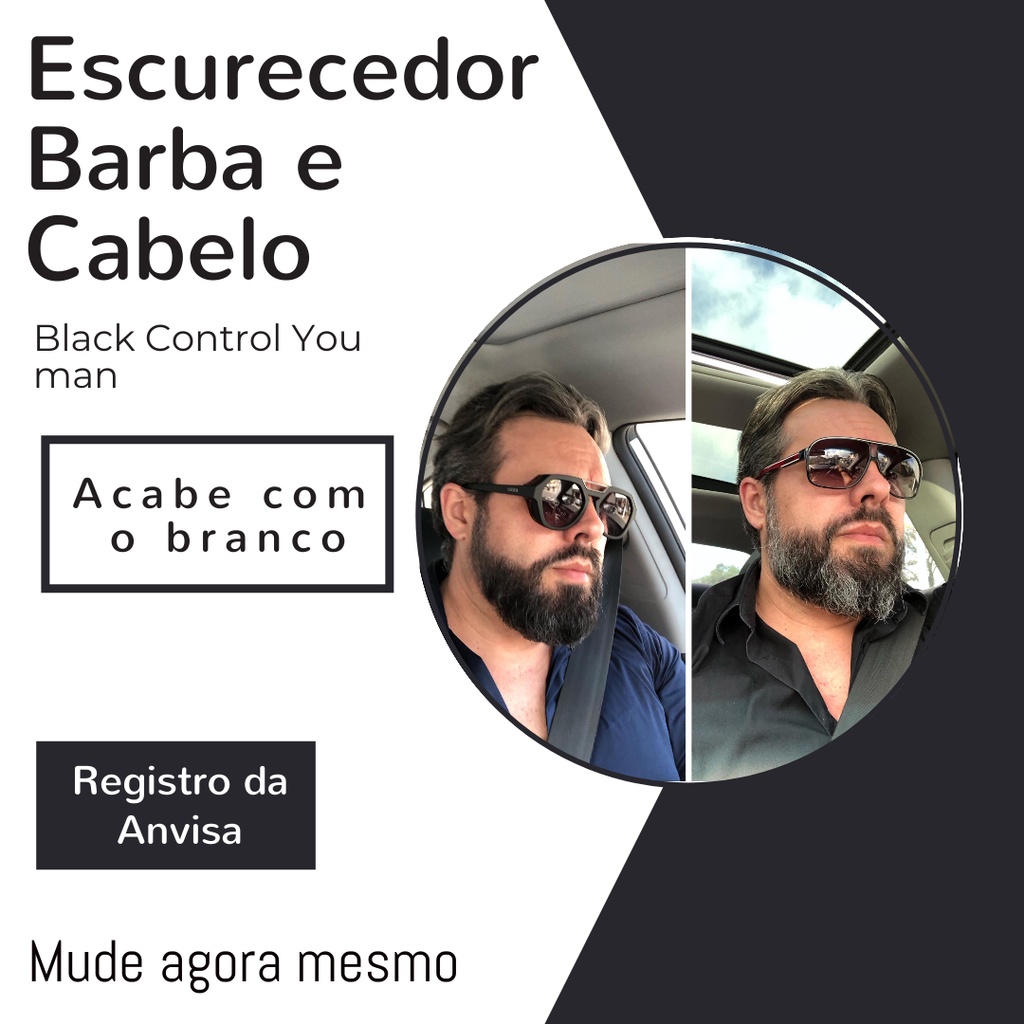 Black Control Escurecedor De Barba E Cabelo Grisalho ou Branco You Man