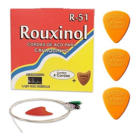 Encordoamento P/cavaquinho R-51 + 3 Palheta 67 Dunlop