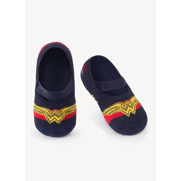 Meia Sapatilha Infantil Puket Estampas Super-Herói Mulher Maravilha e Flash