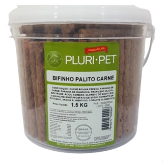Bifinho Macio Palito - PLURI-PET - Sabor Carne Defumada - 1,5 Kg (Balde/Pote) em Oferta na Shopee