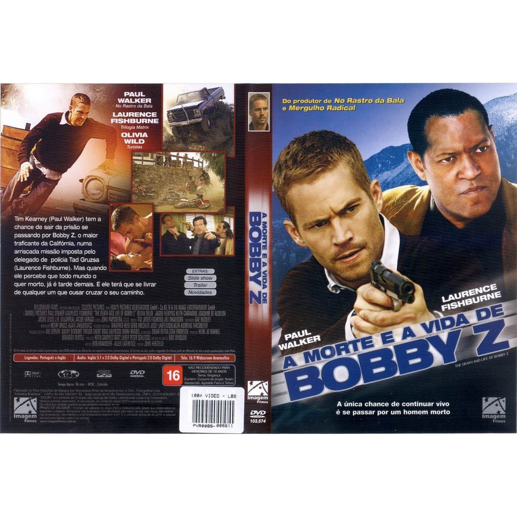 Dvd A Morte E A Vida De Bobby Z, Paul Walker, Ação, Original
