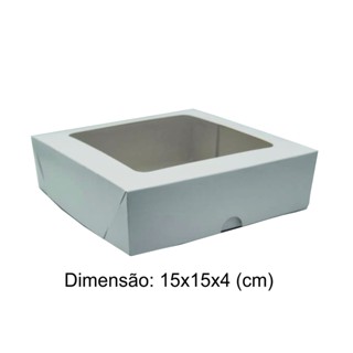 Caixa de papel presentes-visor- 20unidades - Branca - 15x15x4 em Oferta na Shopee