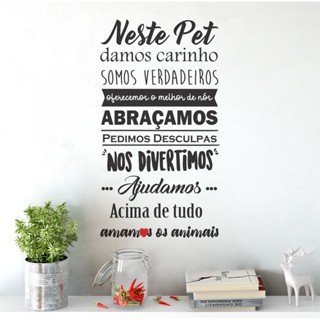 Adesivo Parede Frase Pet Shop Neste Pet Amamos Os Animais em Oferta na Shopee
