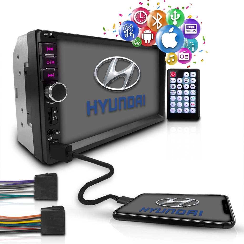 Central Multimidia Universal Mp5 Espelha Android Ios Hyundai em Oferta na Shopee