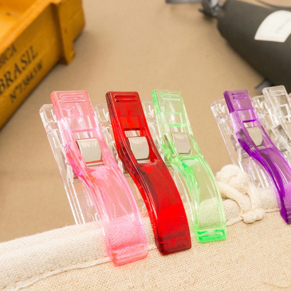 20 Clips, Pregador Ou Grampo Para Costura Quilting/Patchwork/Scrapbook Grande- Colorido em Oferta na Shopee
