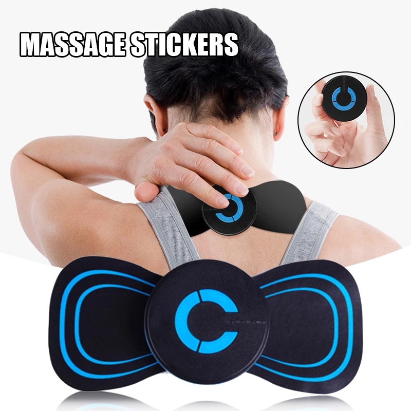 Mini massageador de pescoço portátil elétrico prático e inteligente adesivos de massagem cervical estimulador meridiano para alívio de dor muscular