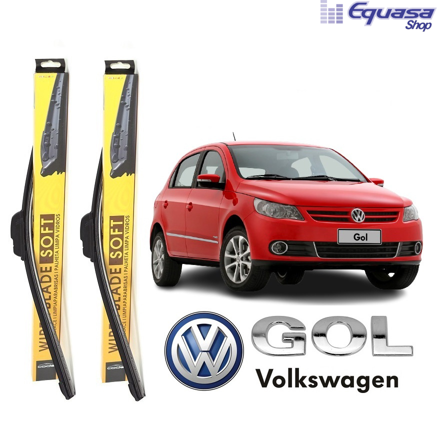 Kit Par 2 Palhetas para Limpador de Parabrisa Dianteiro para Gol G5 2008 2009 2010 2011 2012