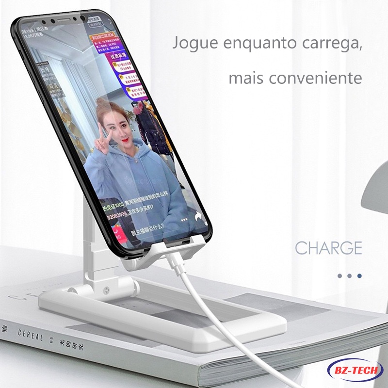 Mini Suporte Para Celular Flexível Dobrável Ajustável Portatil De Mesa Casa Smartphone Universal SDL118