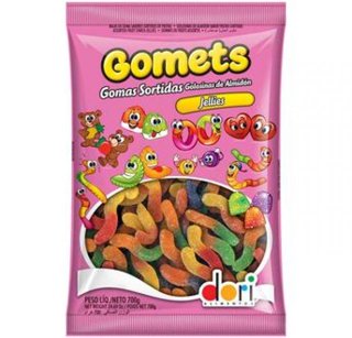 Bala De Goma Gomets Jellies Minhoca De Frutas 700g - Dori em Oferta na Shopee