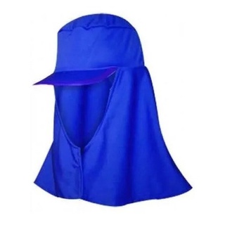 Touca boné árabe proteção sol aba velcro helanca azul