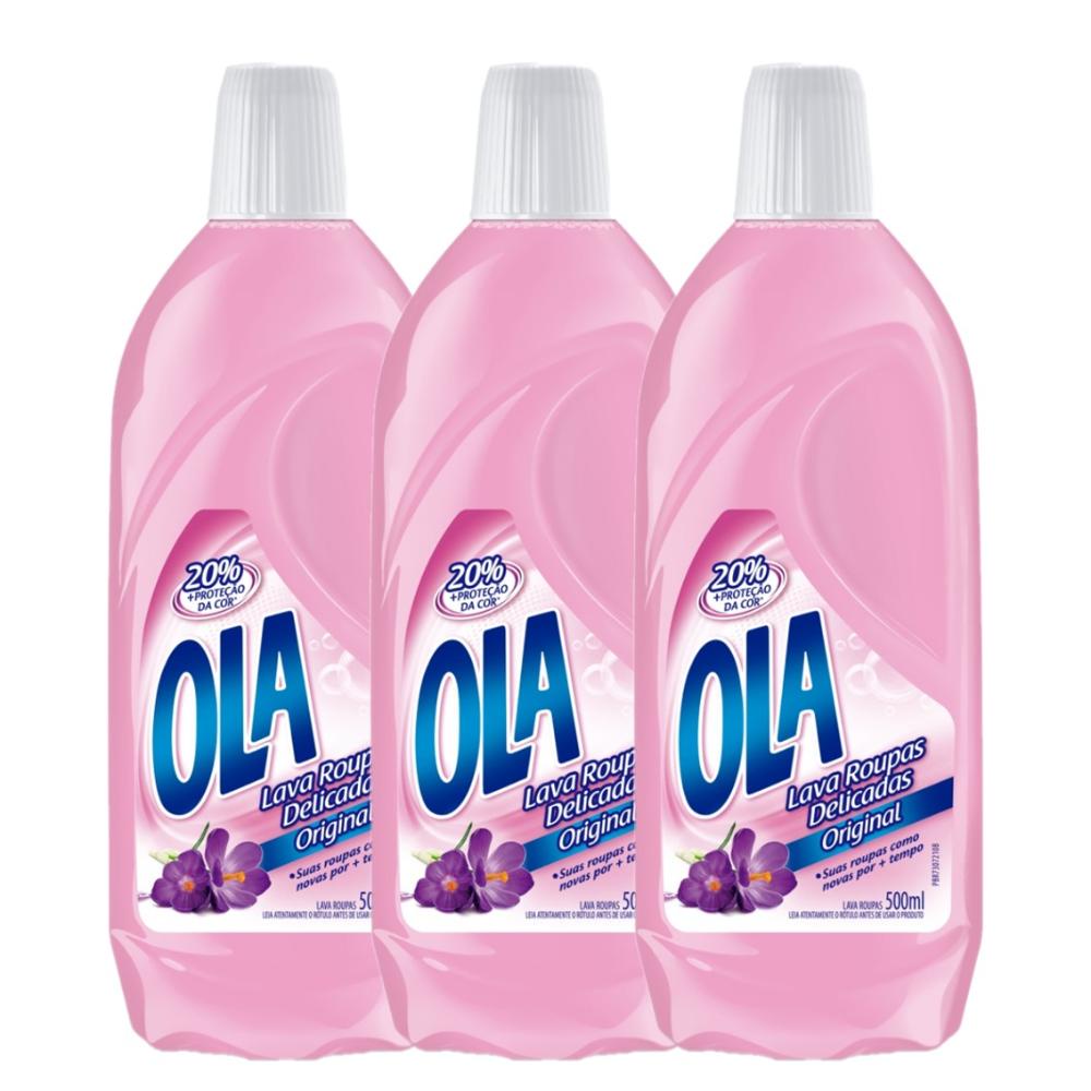 Kit com 3 Lava Roupas Ola Original 500ml Cada - Home & Living