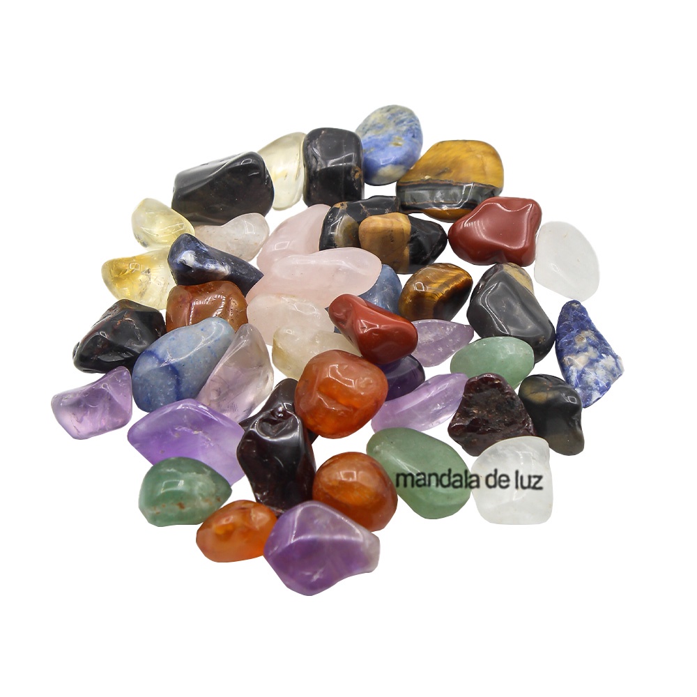 Kit de Pedras Mistas Cristais Mix Pedra e Cristal Rolado 200 gramas - P