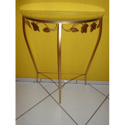 Aparador Meia Lua Ferro Sem Vidro 60 Cm Cor Ouro Detalhe Fol