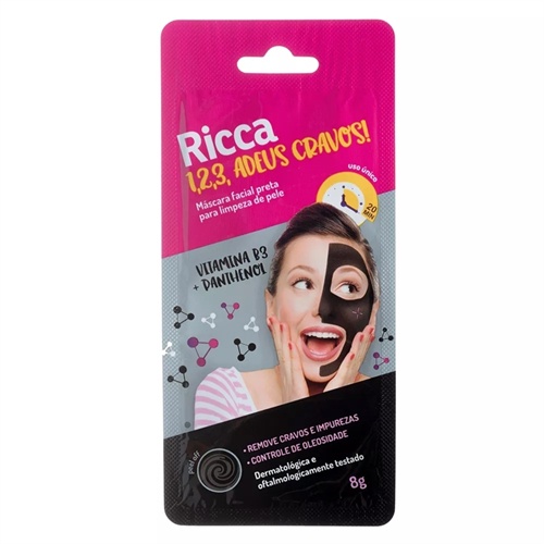 Máscara Preta Facial Ricca 1 2 3 Adeus Cravos: Onde Comprar | BuscaProdutos