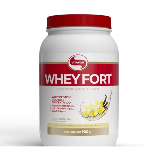 Whey Protein 3w Baunilha Whey Fort 900gr - Vitafor