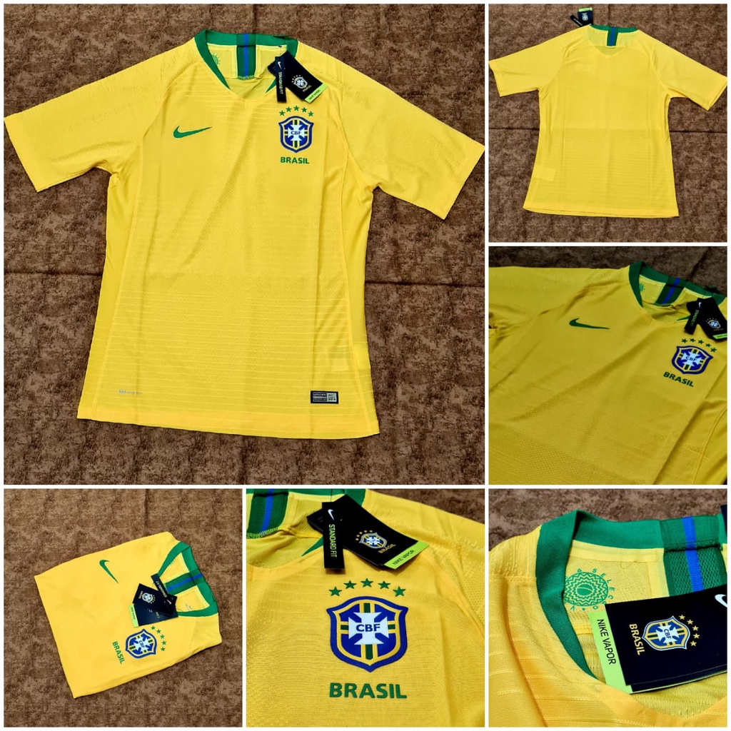 Camisa do Brasil Amarela Copa 2018 Seleção Brasileira Versão Jogador Tailandesa
