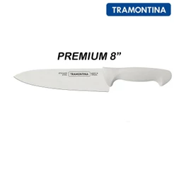 Faca Carne (Chefe) Tramontina Inox Cabo Branco 8" Premium