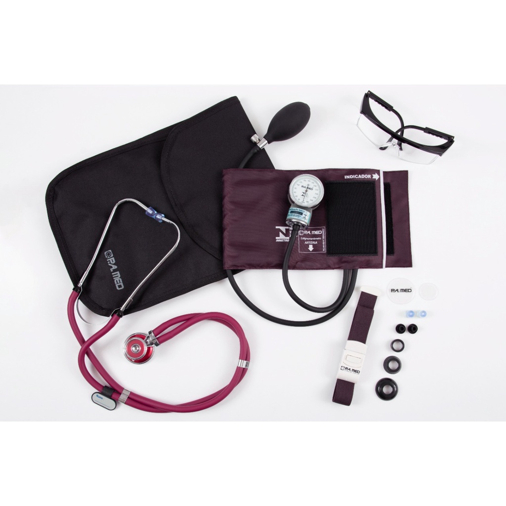 Kit Enfermagem Acadêmico Completo Bordô PA MED Garantia