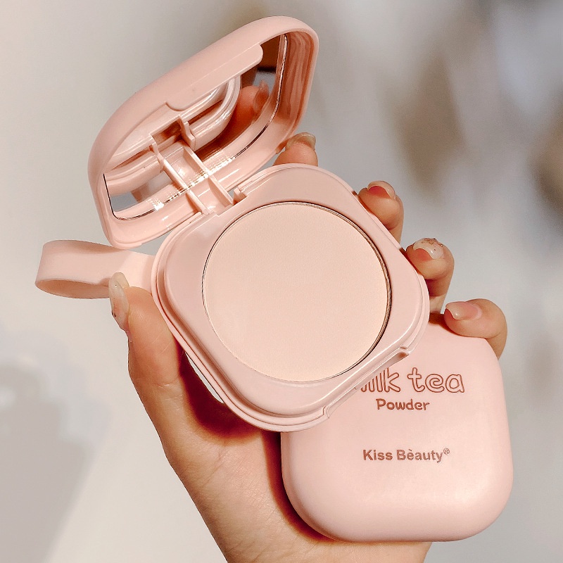 Kiss Beauty Pó De Leite Em Com Controle De Oleosidade De Longa Duração À Prova D'água/Maquiagem/Solto/Camada Dupla/Portátil