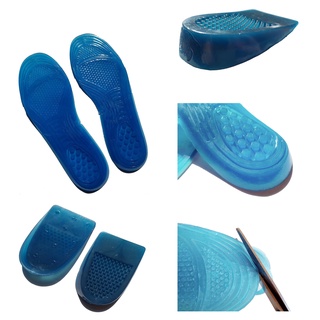 Kit Palmilha e Meia Palmilha calcanheira Ortopédica Gel de Silicone para Dores nos Pés