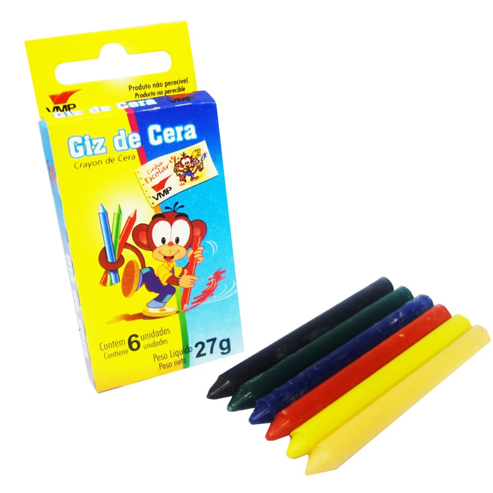 Giz de Cera Para Colorir Fino Com 6 Cores 12 Caixas Uso escolar em Oferta na Shopee