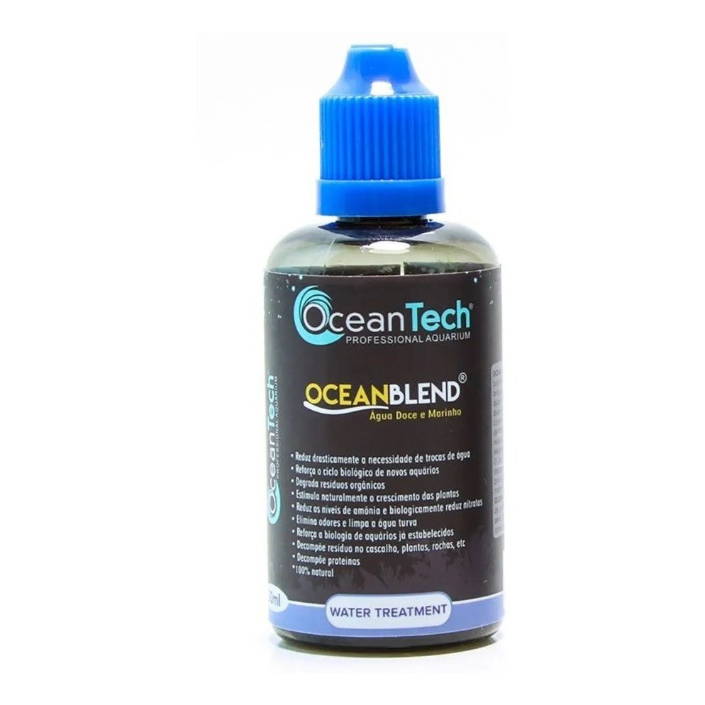 Ocean Tech Ocean Blend 50ml. Potencializador Biológico P/ Manutenção de Aquários Doce e Marinho