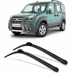 Par Palheta Limpador Parabrisa Doblo 2001 a 2019 Silicone