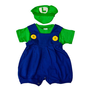 Fantasia Bebe Luigi (Mário Bros) - Macacão, Camiseta E Gorro, Festa de Mês, Mesversário luigi