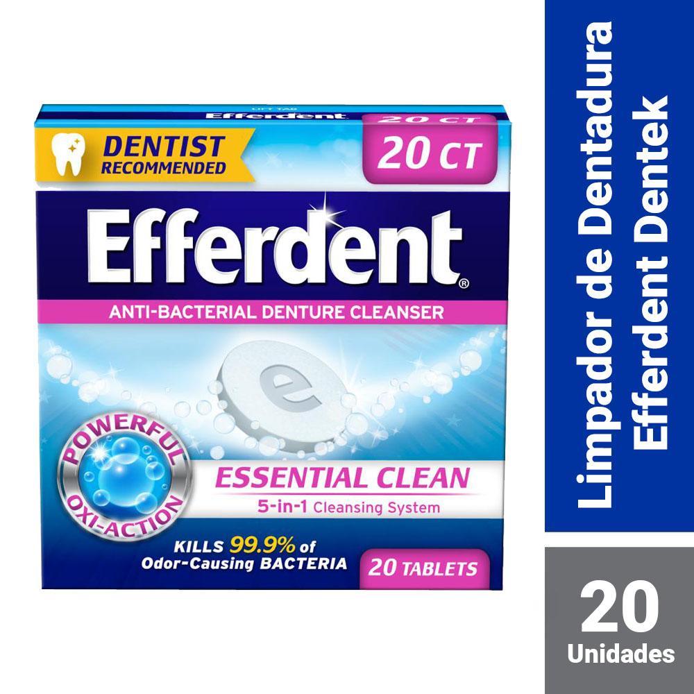 Limpador de Dentadura Antibacteriano Efferdent com 20 Tabletes