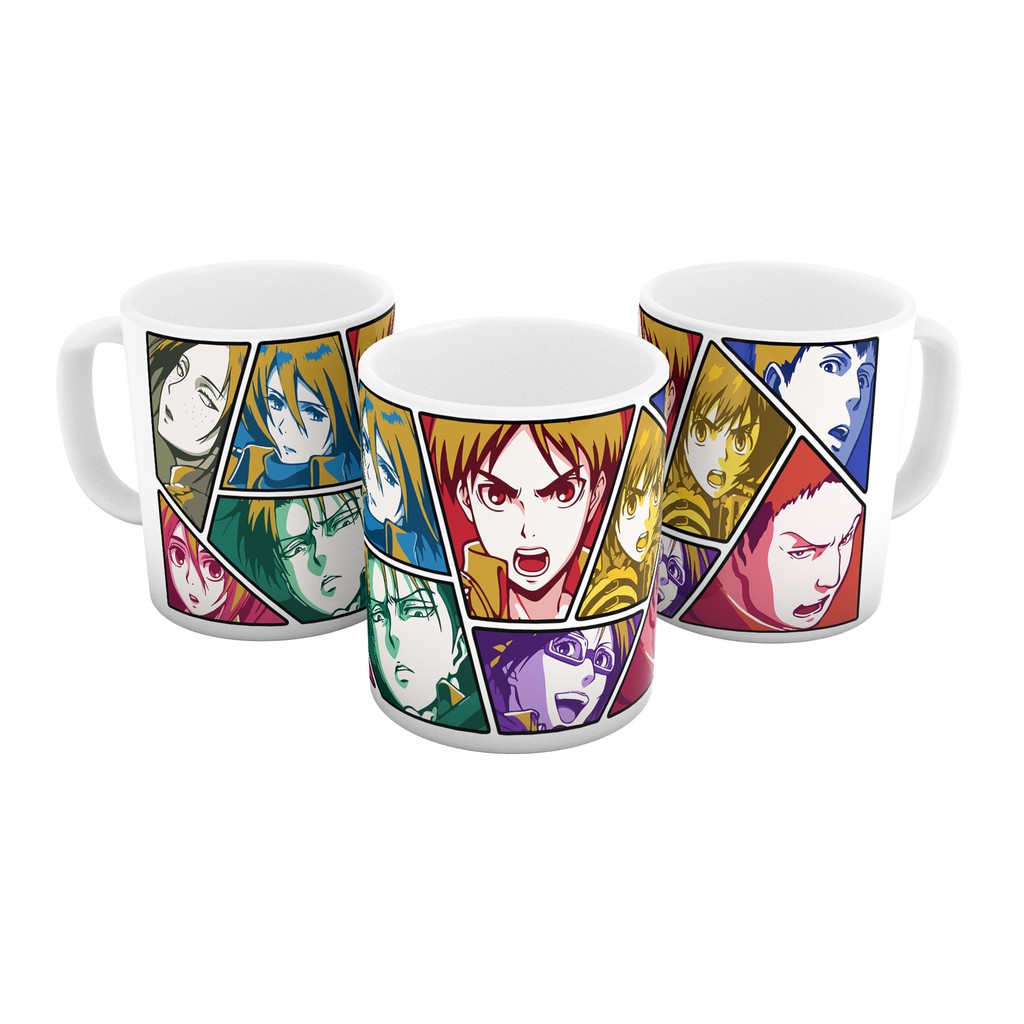 Caneca Attack on Titan Eren Levi Mikasa Armin Reiner Shigeki no Kyojin Anime - EXCLUSIVA